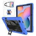 Custodia con Cinturino da Polso Heavy Duty 360 per Samsung Galaxy Tab S6 Lite 2020/2022/2024 - Blu