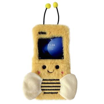 Custodia in TPU peluche con motivo ape per Samsung Galaxy Z Flip6 - Gialla