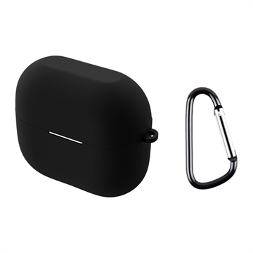 Custodia in silicone con moschettone per Samsung Galaxy Buds3/Buds3 Pro - nera