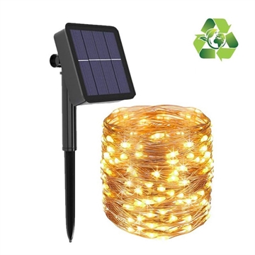 Stringa di Luci LED IP67 Impermeabili Solari - 12m - Gialle