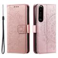 Custodia a portafoglio per Sony Xperia 1 VI serie Mandala - Rosa Oro