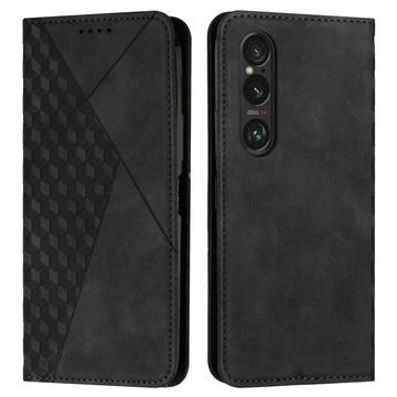 Custodia a portafoglio con motivo a rombi e chiusura magnetica per Sony Xperia 1 VI