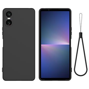 Custodia in Silicone Liquido per Sony Xperia 10 VI - Nera