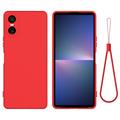 Custodia in Silicone Liquido per Sony Xperia 10 VI - Rossa