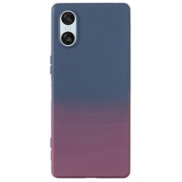 Custodia in TPU Ombre per Sony Xperia 10 VI - Blu Scuro / Viola Scuro