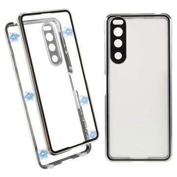 Custodia Magnetica con Retro in Vetro Temperato per Sony Xperia 5 IV