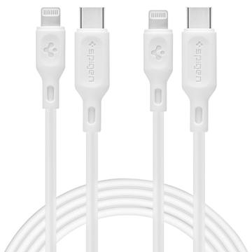 Spigen DuraSync MFi Cavo da USB-C a Lightning - Confezione da 2 pezzi, 100cm - Bianco