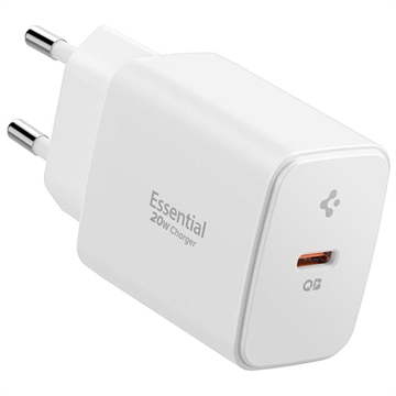 Spigen EE201EU Essential 20W Caricabatterie - USB-C - Bianco