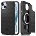 Custodia ibrida Spigen Mag Armor per iPhone 15 - nera opaca