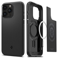 Custodia ibrida Spigen Mag Armor per iPhone 15 Pro Max - nera opaca