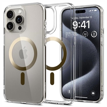 Custodia Spigen Ultra Hybrid Mag per iPhone 15 Pro - Color Oro / Chiara