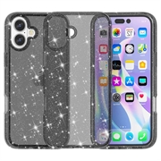 Custodia Ibrida Serie Stylish Glitter per iPhone 16 Plus - Nera