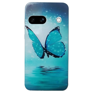 Custodia in TPU Stylish Ultra Sottile per Google Pixel 8a - Farfalla Blu