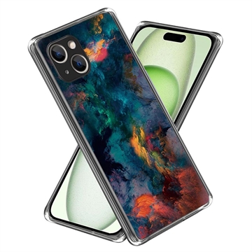 Custodia in TPU Stylish Ultra Sottile per iPhone 15 - Nuvole Colorate