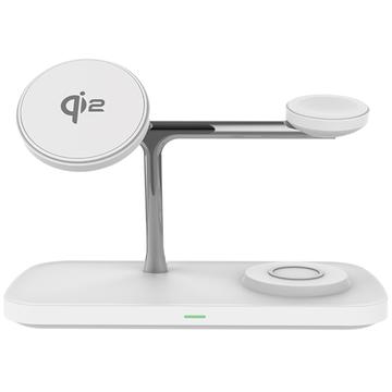 T255 Caricabatterie wireless magnetico 3-in-1 Qi2 15W - Bianco