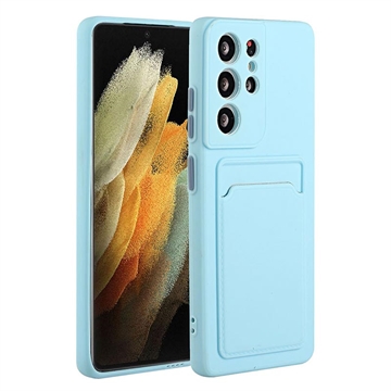 Custodia in TPU con Portacarte per Samsung Galaxy S23 Ultra 5G - Azzurro