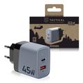 Caricabatterie da parete Tactical Microgrid GaN 45W - PD3.0 USB-C, QC3.0 USB-A - Grigio