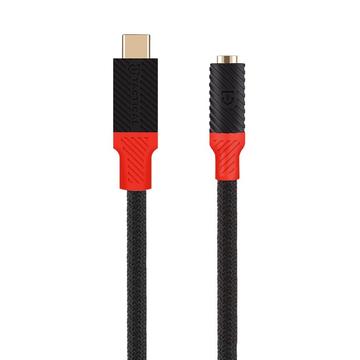 Adattatore Tactical Pin4Fun da USB-C a 3.5mm - 10cm - nero / rosso