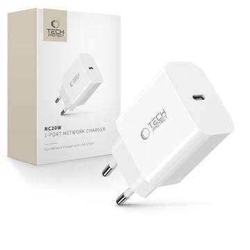 Tech-Protect NC20W Caricatore USB-C a 1 porta PD 20W - Bianco