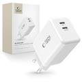 Tech-Protect NC45W-GAN Caricatore da parete a 2 porte da 45W - Bianco