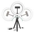 UN-205 8'' LED Ring Light con supporto e porta telefono Lampada da tavolo Selfie Circle per YouTube Video Fotografia Trucco