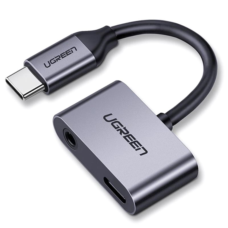 Adattatore USB-C per carica e audio Ugreen 2 in 1 - 1,5 A - Grigio