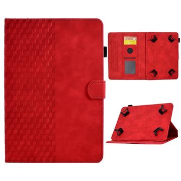 Custodia Folio universale per tablet intelligente con motivo 3D - 10" - Rossa