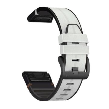 Cinturino universale Garmin in pelle e silicone da 22 mm - Bianco