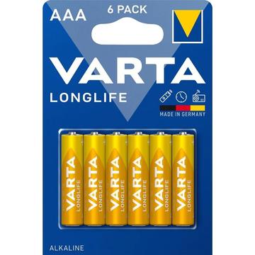 Batteria Varta Longlife LR03/AAA - 6 pezzi.