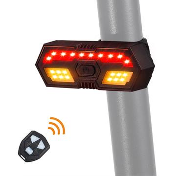 WEST BIKING YP0701314 Fanale posteriore a LED per bicicletta Clacson Segnale di svolta Avviso Lampada posteriore con telecomando