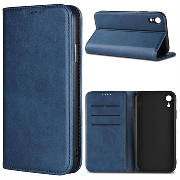 Custodia a Portafoglio con Chiusura Magnetica Retro per iPhone XR - Blu