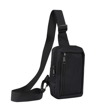 Borsa telefonica a tracolla e da petto in nylon resistente all\'acqua - Adatta a telefoni da 6.5" - 7.2" - Nero