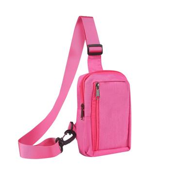 Borsa telefonica a tracolla e da petto in nylon resistente all\'acqua - Adatta a telefoni da 6.5"- 7.2" - Rosa