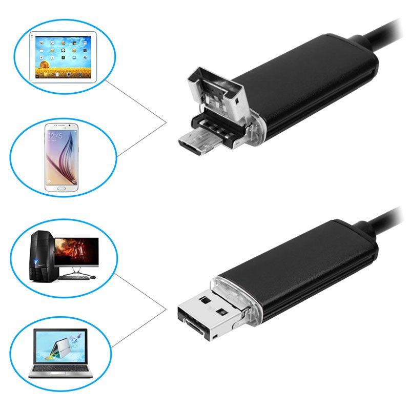 Fotocamera per endoscopio USB da 8 mm impermeabile per Android, PC AN99 -  10 m