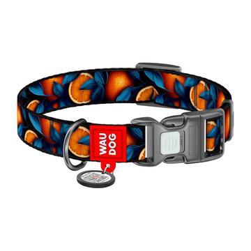 Collare per cani in nylon Waudog con codice QR - Taglia L - Aranci