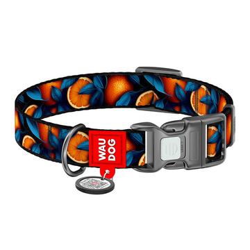 Collare per cani in nylon Waudog con codice QR - Taglia M - Aranci