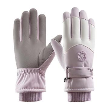 Guanti antivento invernali touch screen - Donna - Viola / Bianco