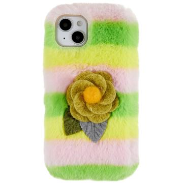 Custodia in TPU 3D Plush Inverno Peloso per iPhone 14 Plus - Rosa Gialla