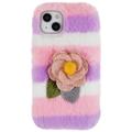 Custodia in TPU 3D Plush Inverno peloso per iPhone 14 Plus - Rosa Rosa