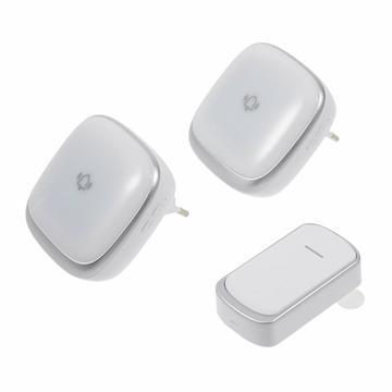 Campanello wireless con 2 ricevitori e luce B209 - Spina UE - Argento