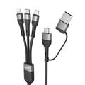 XO NB254 Cavo di ricarica 6 in 1 - USB-C, Lightning, MicroUSB, USB-A - 1.2m - Nero