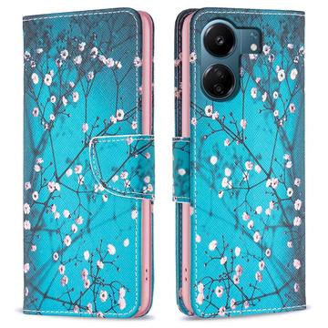 Custodia a Portafoglio Wonder Series per Xiaomi Poco C65/Redmi 13C - Fiori Bianchi