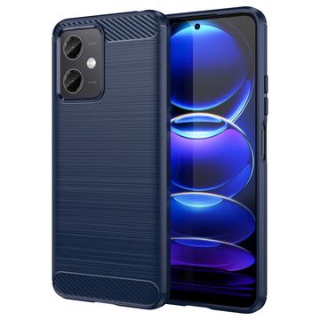 Custodia in TPU spazzolato per Xiaomi Redmi Note 12/Poco X5 - Fibra di carbonio - Blu