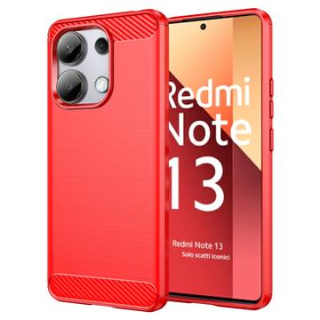 Custodia in TPU spazzolato per Xiaomi Redmi Note 13 4G - Fibra di Carbonio