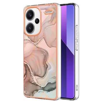 Custodia in TPU elettrolitico per Xiaomi Redmi Note 13 Pro+ con motivo marmorizzato IMD - Rosa