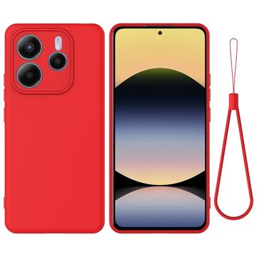 Custodia in silicone liquido con cinghia a mano per Xiaomi Redmi Note 14 5G