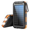 YD-886 Banca di energia solare impermeabile 8000mAh con torcia, bussola - Arancione