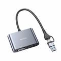 YESIDO HM15 Adattatore da USB/Type-C a VGA + HD Adattatore HDTV per doppio monitor con mirroring