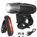 YOUOKLIGHT YK1528 Set di luci per bicicletta impermeabili a LED Faro per bicicletta super luminoso + fanalino di coda USB ricaricabile