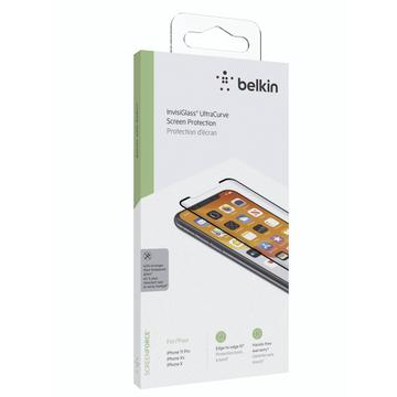 Proteggi schermo in vetro temperato per iPhone 11 Pro/X/XS Belkin Screenforce Invisiglass Ultra Curve - Bordo nero